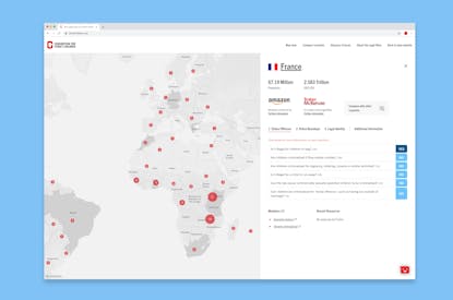 Further information relating to specific countries can be found on the country page.